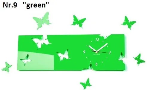 Motýle nástenné hodiny z akrylového skla tmavohnedá