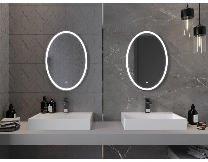 Mexen Elz, LED kúpeľňové zrkadlo s podsvietením 50 x 70 cm, 6000K, ochrana proti zahmlievaniu, 9802-050-070-611-00