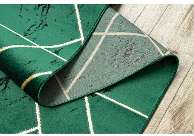Behúň EMERALD exkluzívny 1012 glamour, marmur, geometrický zelený / zlatý - Výpredaj