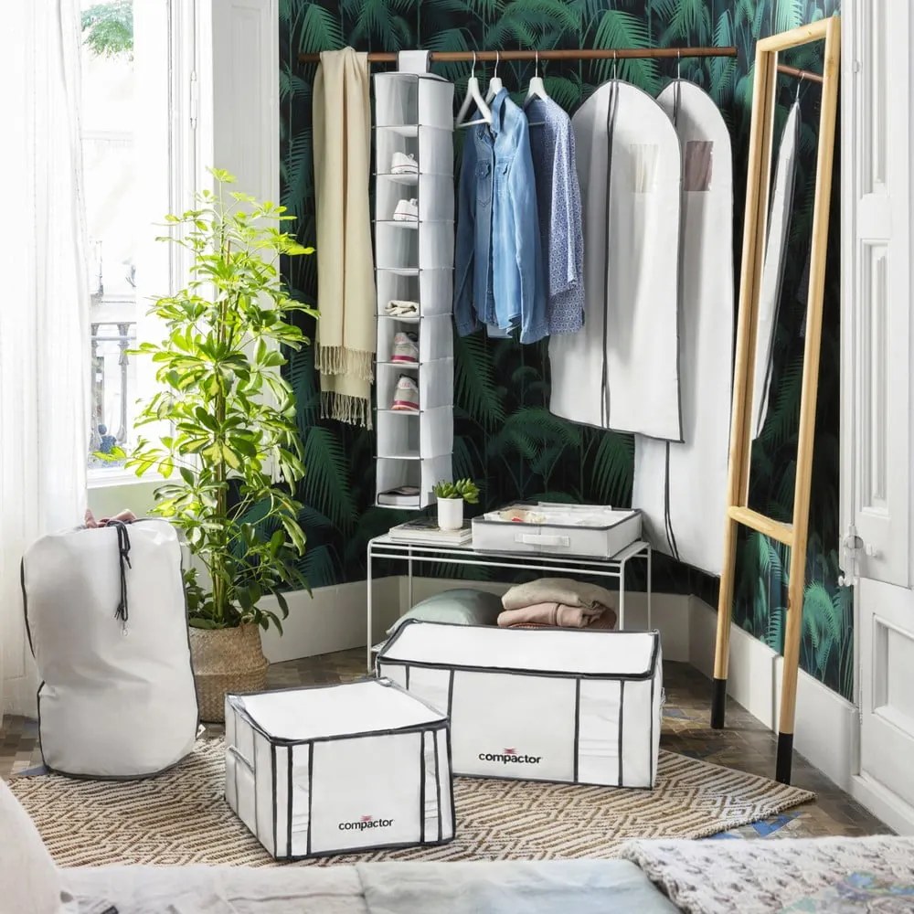 Biely závesný obal na oblečenie Compactor Suit Bag White