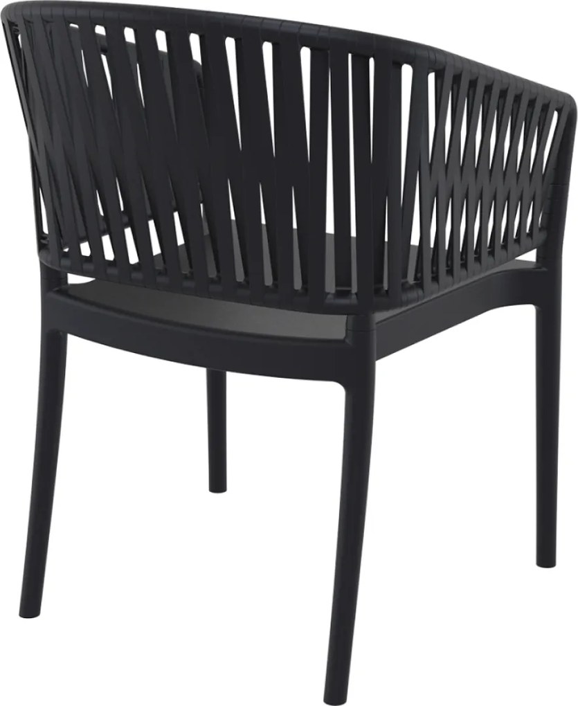 PORTOFINO záhradná stolička s podrúčkami dark grey