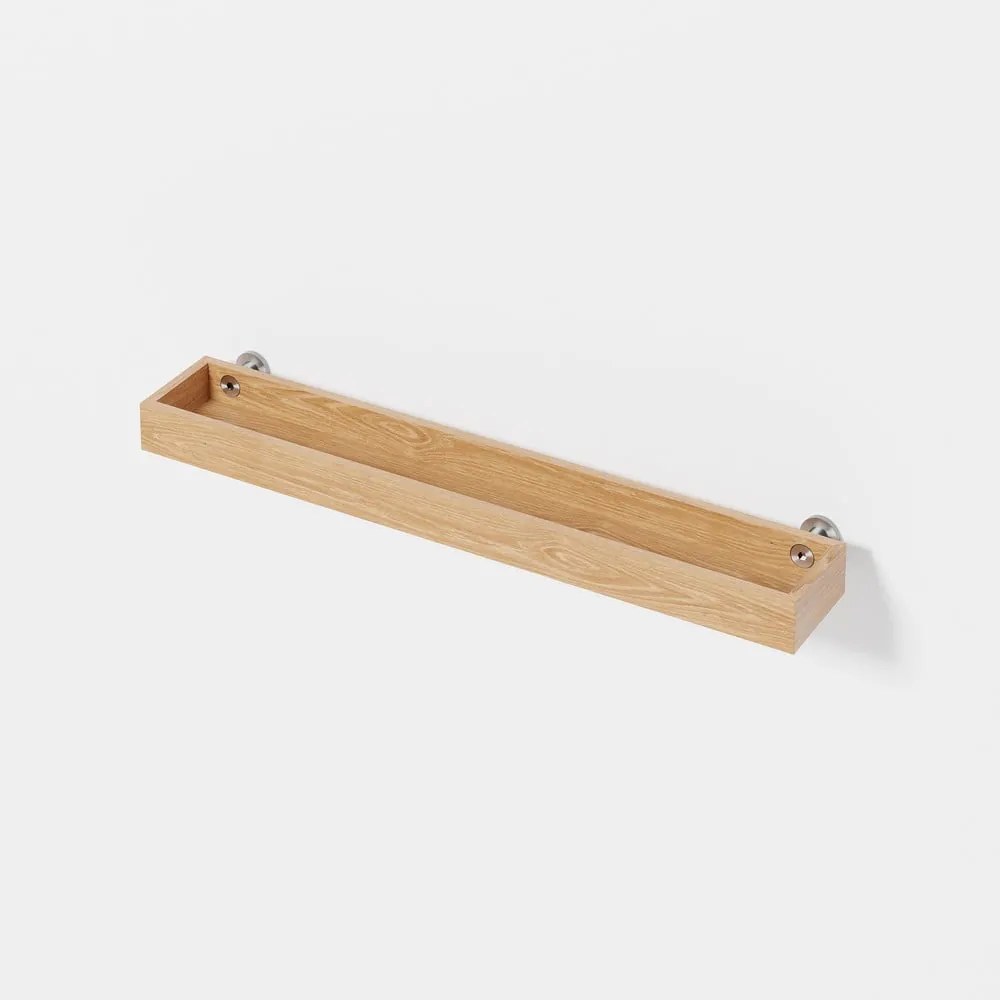 Nástenná kúpeľňová polica z dubového dreva Wireworks Yoku