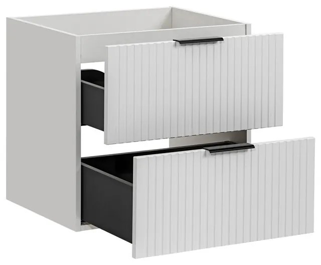 Závěsná skříňka Casad s deskou a umyvadlem 80 cm bílá/dub wotan
