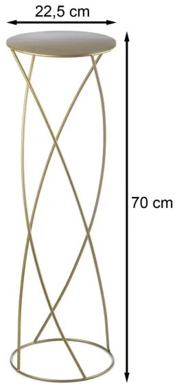 Stojan na kvety 70x22,5 cm zlatá