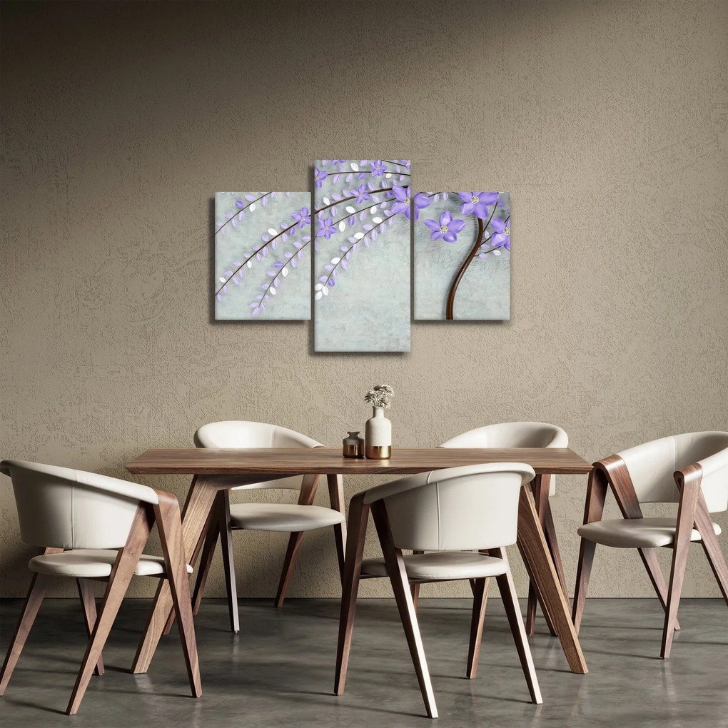 Obraz - Fialový dážď (90x60 cm)