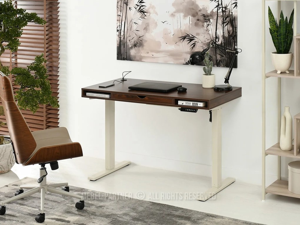 PC stolík Osto 120 (orech + krémová). Akcia -20%. Vlastná spoľahlivá doprava až k Vám domov. 1109830