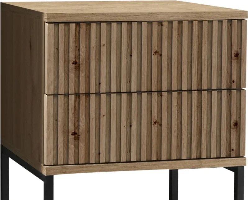 Nočný stolík s 2 zásuvkami Marle, dub artisan