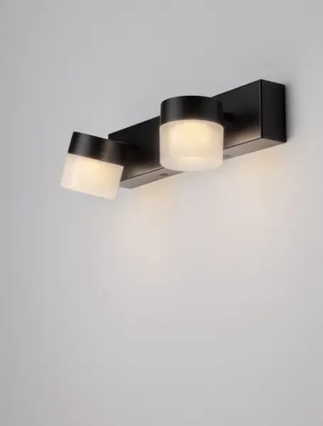 LED čierne nástenné svietidlo Teko 2