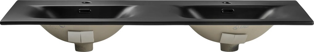 Comad Nábytkové keramické dvojumývadlo SKY 1 BLACK MATT 120D DP, 121x46 cm, čierna matná