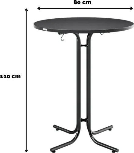 Cateringový skladací barový stôl Malik 80 cm sivý