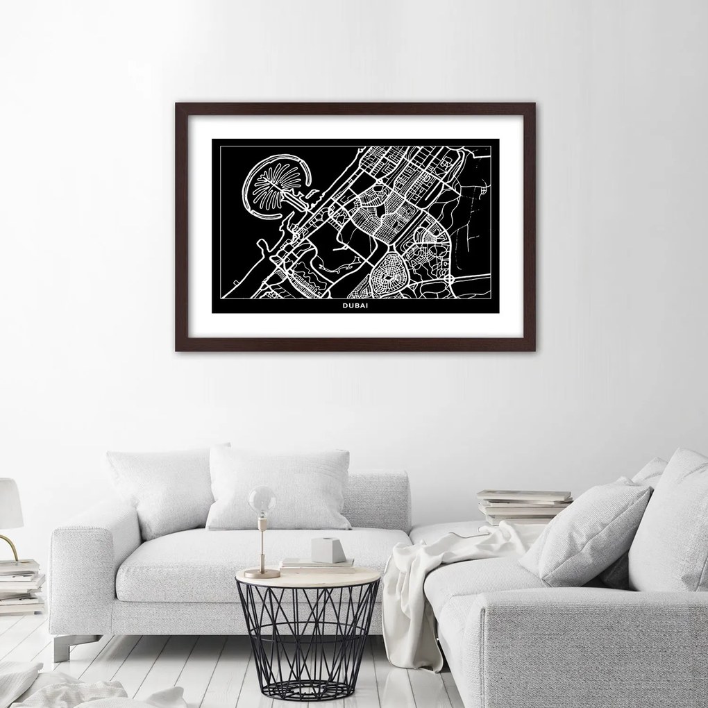 Gario Plagát City plan Dubai Farba rámu: Bez rámu, Rozmery: 45 x 30 cm