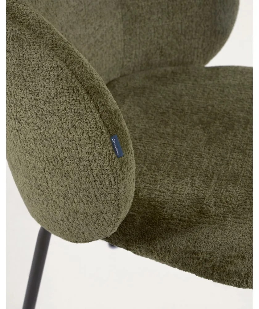 Zelené čalúnené jedálenské kreslo Minna – Kave Home