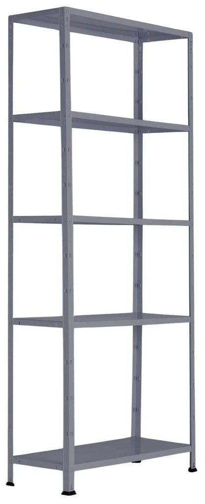 Policový regál 1760x750x300 mm, 5 políc, nosnosť police 75 kg, RAL 7031