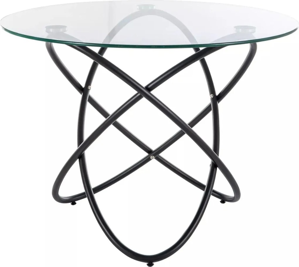 Stôl Orbit Transparentný, Čierny 100 cm