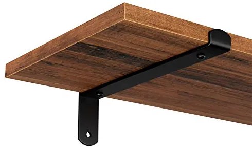 Police na stenu, 2ks, 7x60x20cm, hnedo-čierne