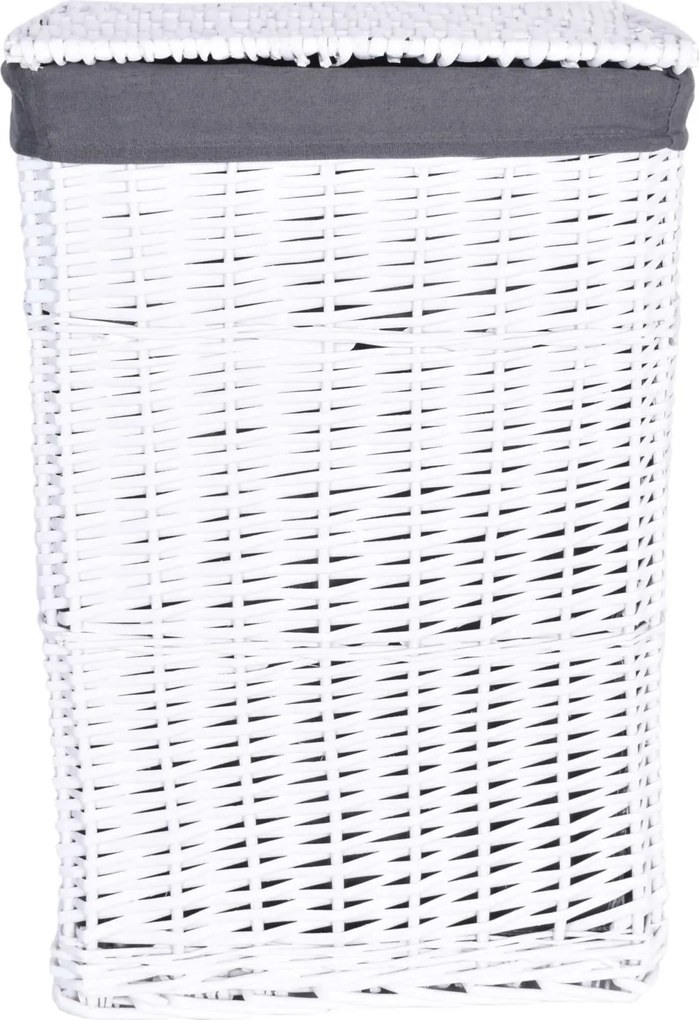 Prútený kôš 40 x 30 x 60 - šedobiely