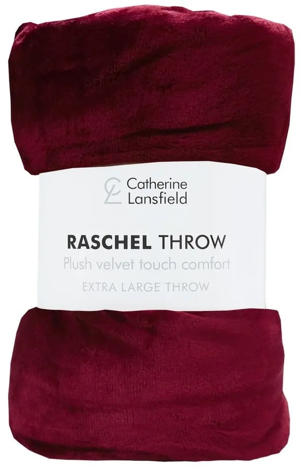 Červená prikrývka 200x240 cm Raschel - Catherine Lansfield