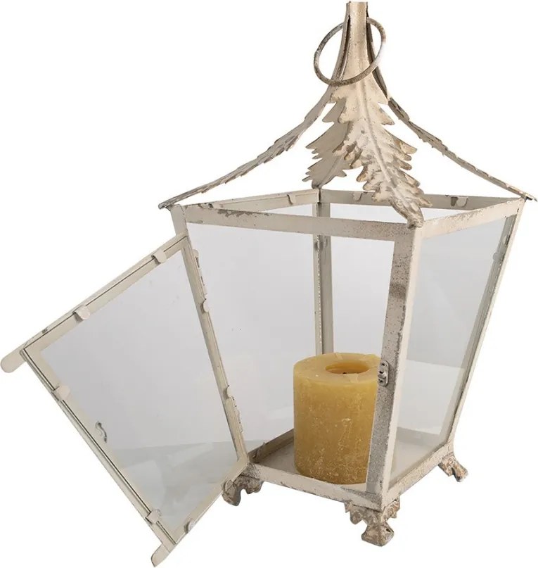 Béžovo-bronzová antik kovová lampáš Brocante - 126*26*47 cm