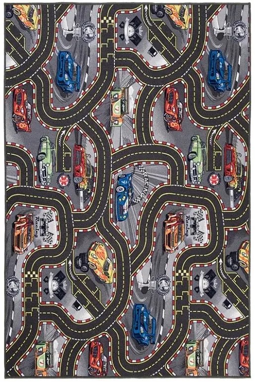 Detský koberček CARS 2 ŠEDÝ