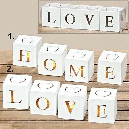 LED nápis LOVE / HOME - 26 cm