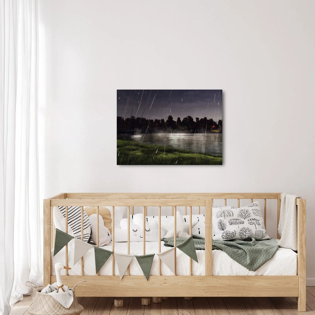 Obraz - Daždivý večer (70x50 cm)