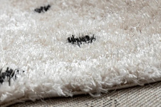 Koberec FLUFFY 2370 shaggy bodky - krém / antracit