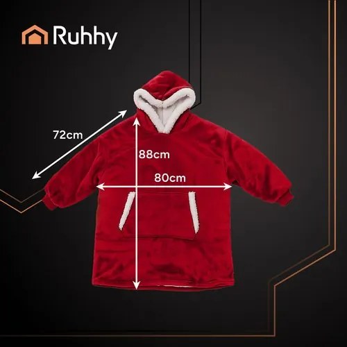 Ruhhy 26145 TV mikina s kapucňou XXL, červená