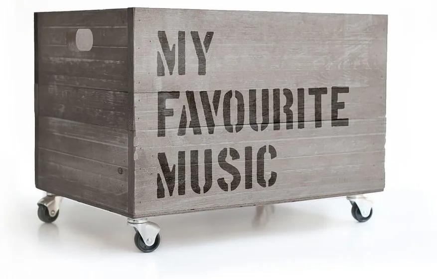 Sivý pojazdný box Really Nice Things Happy Favourite Music