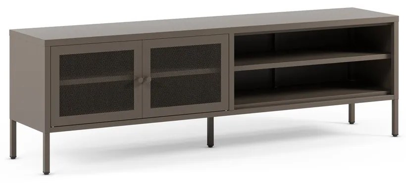 Sivý kovový TV stolík 160x50x35 cm Fayna – Marckeric