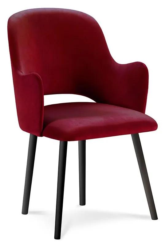 Červená Zamatová stolička Laelia dĺžka 54 × šírka 50 × výška 85 cm MILO CASA