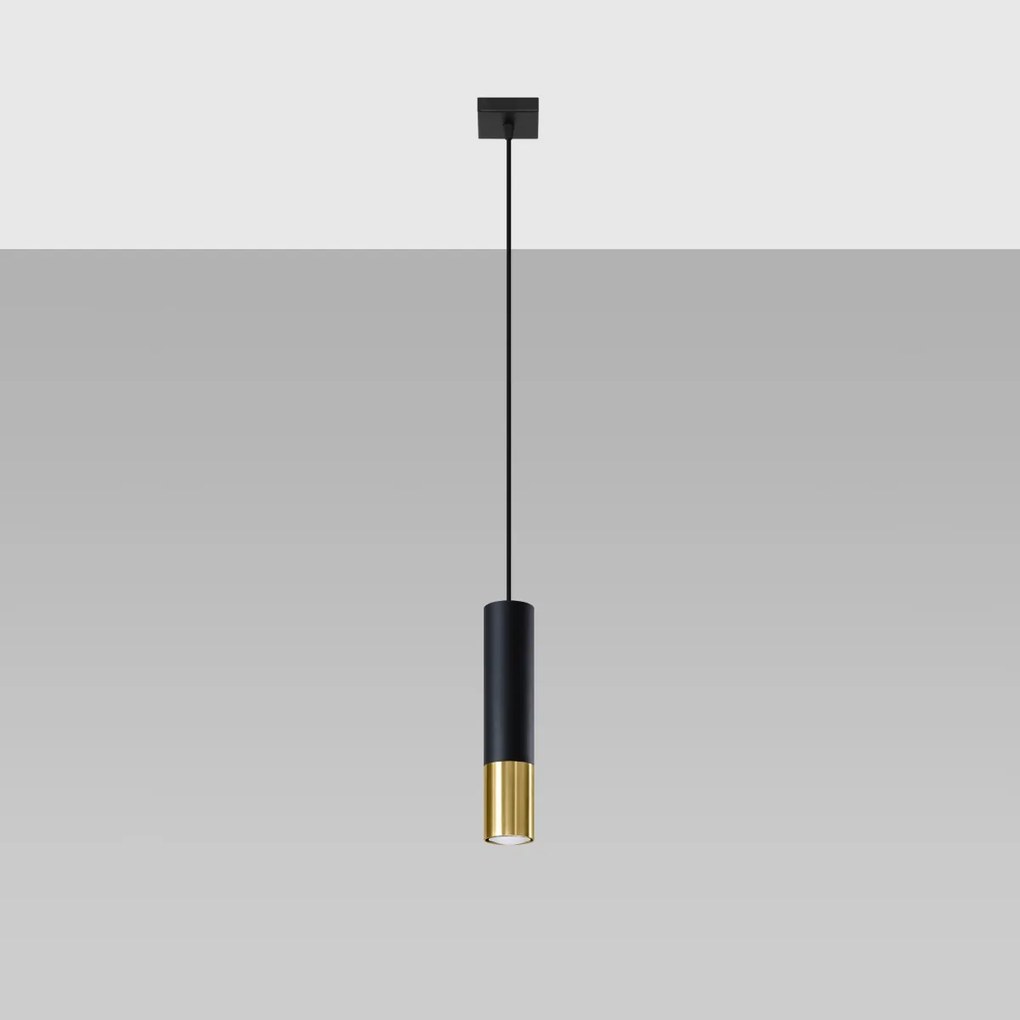 Závesné svietidlo Loopez, 1x čierne kovové tienidlo, g