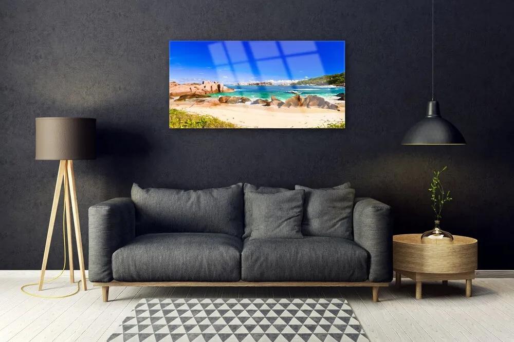 Obraz na skle Pláž more príroda 125x50 cm