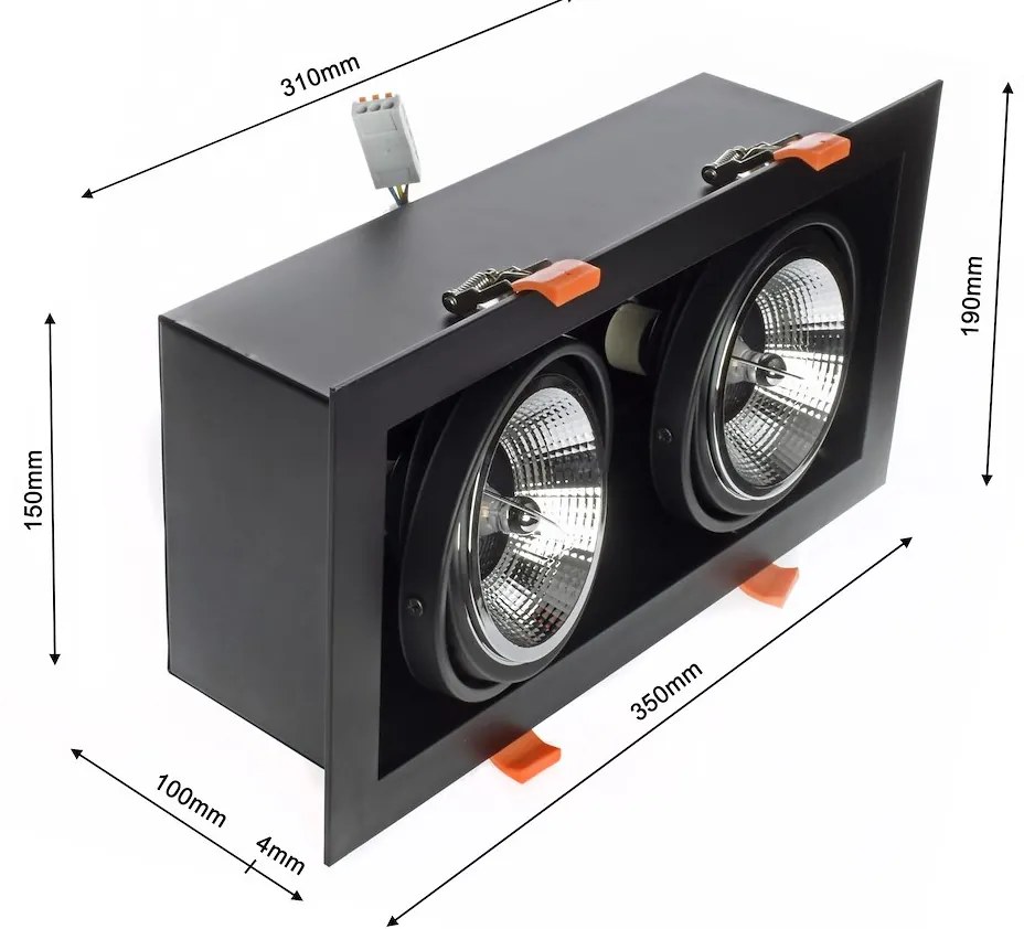 Podhľadové svietidlo Plaza II, 1x čierne kovové tienidlo, (možnosť polohovania), b