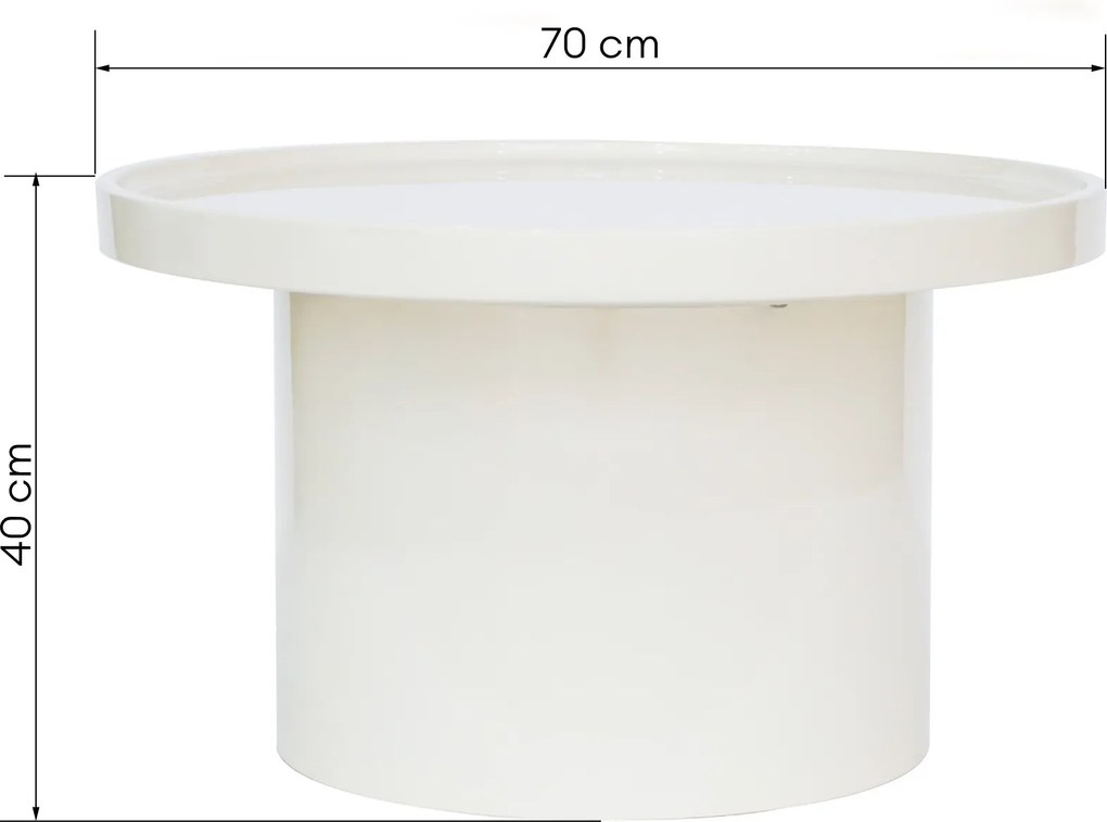 Konferenční stolek Chia 70 cm bílý