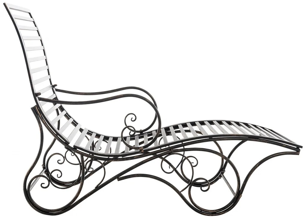 Kovová záhradné lehátko Amiens - Bronzová