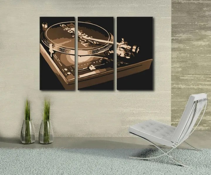 Ručne maľovaný POP Art obraz DJ 3 dielny  dj2