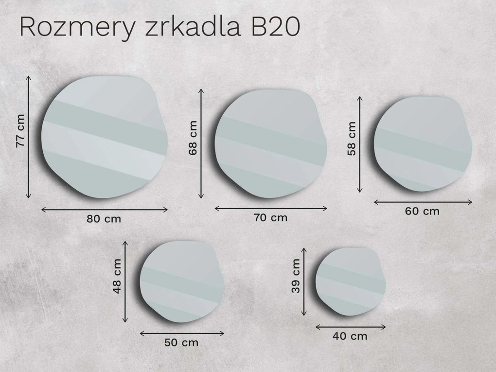 Zrkadlo Base B20 40×39