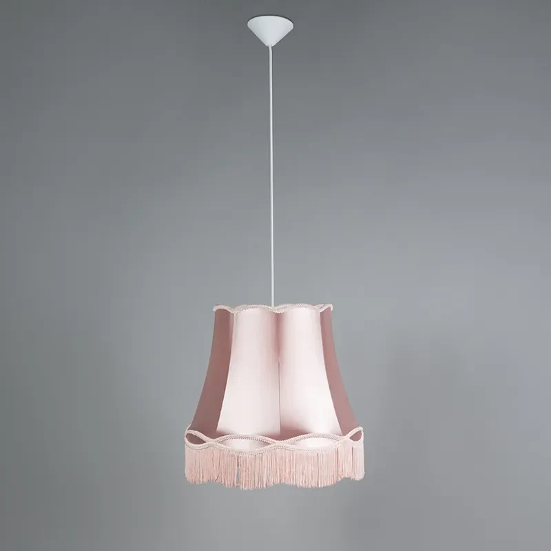 Sada 4 retro závesných svietidiel ružová 45 cm - Granny