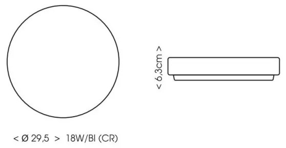 Ecolite W3090-18W/CR - LED Kúpeľňové stropné svietidlo LED/18W/230V IP44 čierna