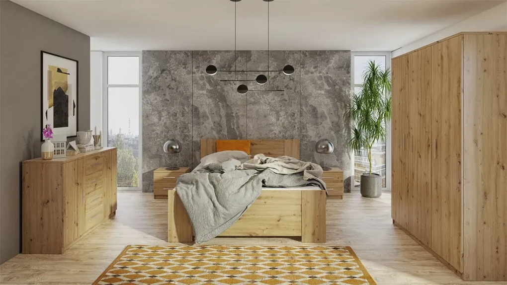 Spálňa Kler XII, Farby: biela / biela + ekokoža Soft Pik 029