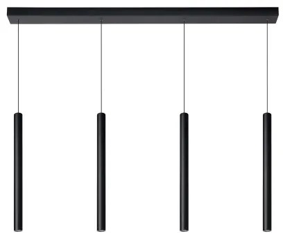 Lucide 74403/04/30 - LED Stmievateľný luster na lanku LORENZ 4xLED/4W/230V čierna