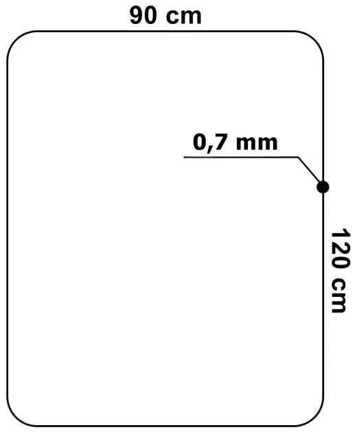 Podložka pod stoličku 120x90x0,07 cm priesvitná