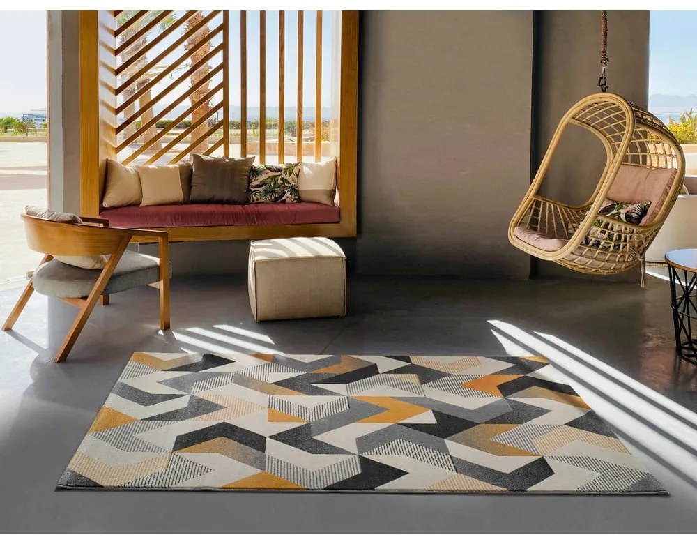 Oranžovo-sivý koberec Universal Gladys Abstract, 60 x 120 cm