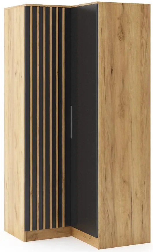 Rohová Skriňa Sorento craft zlatá/čierna