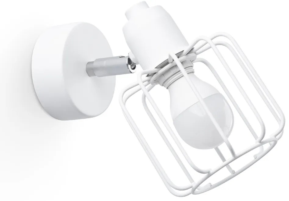 Bodové svietidlo Beluci, 1x biele drôtené tienidlo, (môžnosť polohovania)