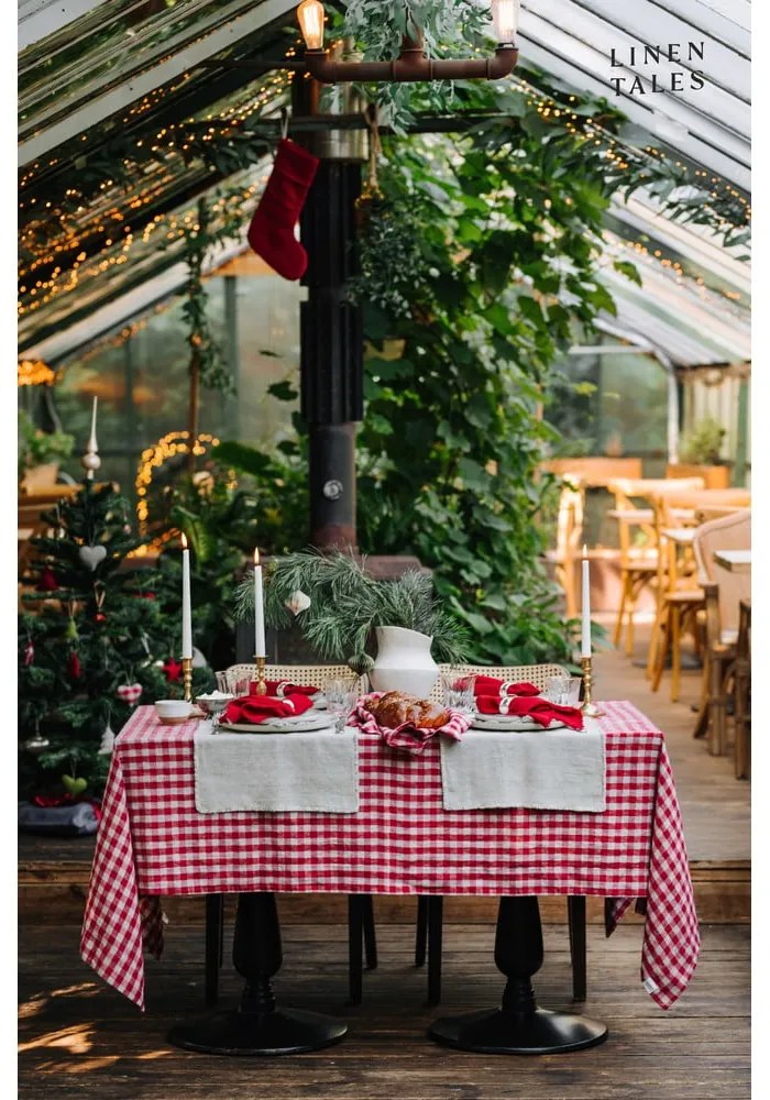 Ľanový obrus 140x350 cm Red Gingham – Linen Tales