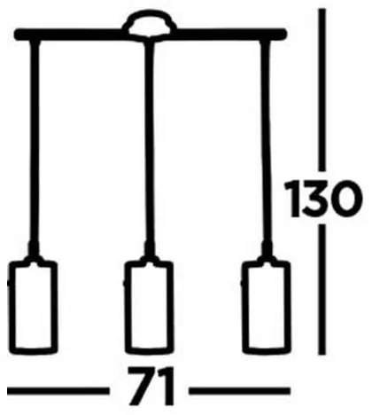 Searchlight 3303-3CC - Luster na lanku DUO 3xE14/60W/230V lesklý chróm