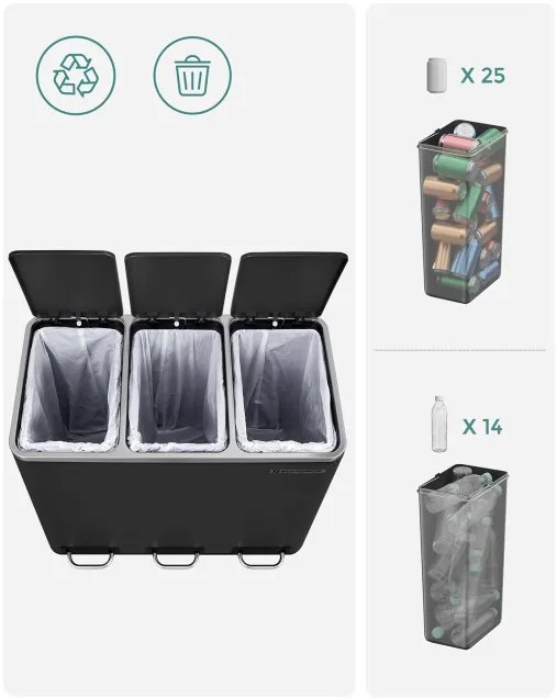 Recyklačný odpadkový kôš LTB54BK