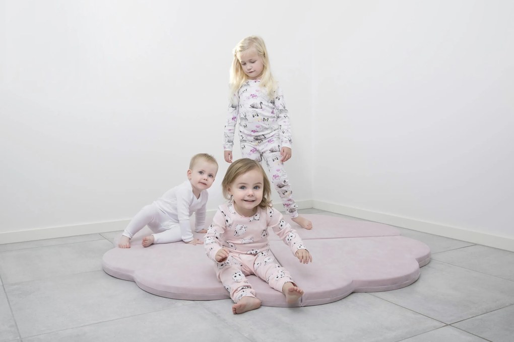 Detská variabilná podložka na hranie flower ružová 160 cm