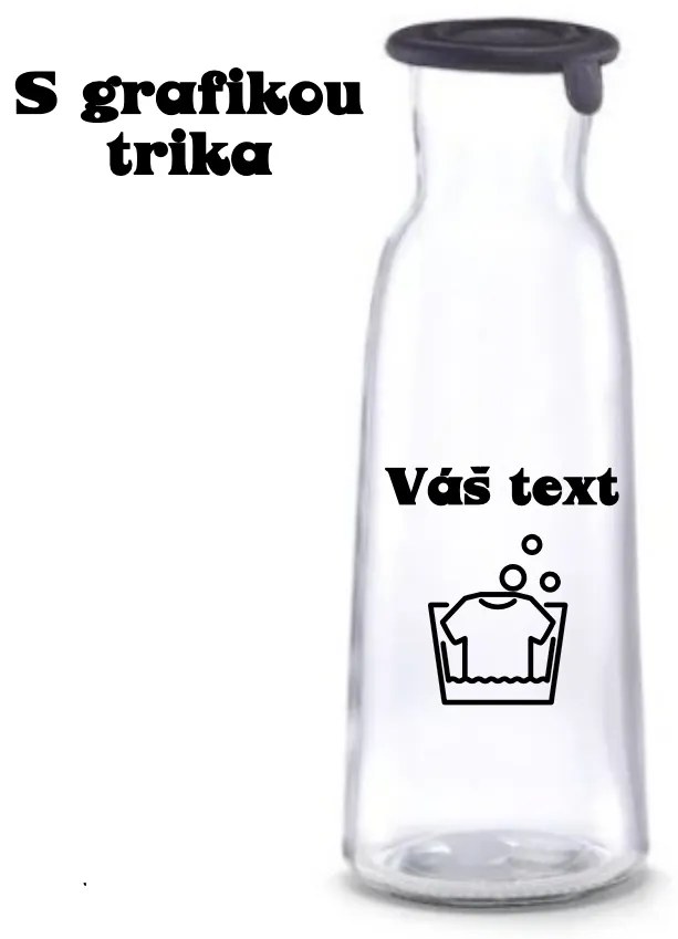 Sklenená fľaša na mlieko / olej / aviváž s čiernym silikónovým viečkom, 1 l